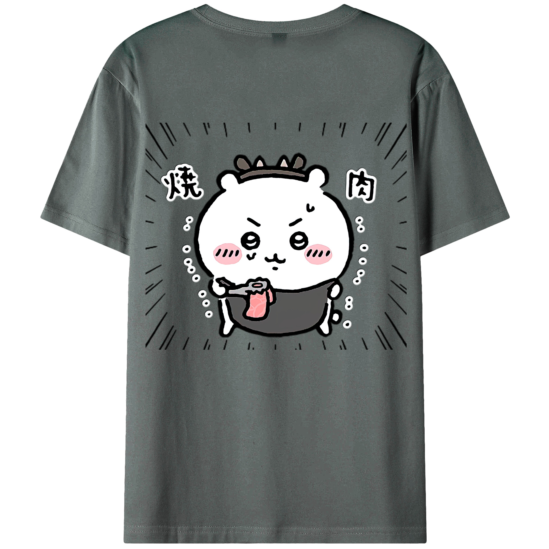 （画像用） ちいかわ ちいかわ Chii-kawa chiikawa 綿100％ メンズ半袖Tシャツ（バックプリント） 通気性